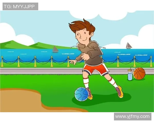 在绿茵场上追逐梦想的踢足球男孩漫画精彩瞬间